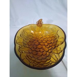 Amber glass bunch of grapes fruit bowl